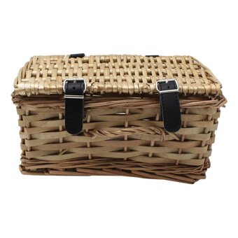 Small Brown Wicker Hamper 26cm x 21cm x 13cm