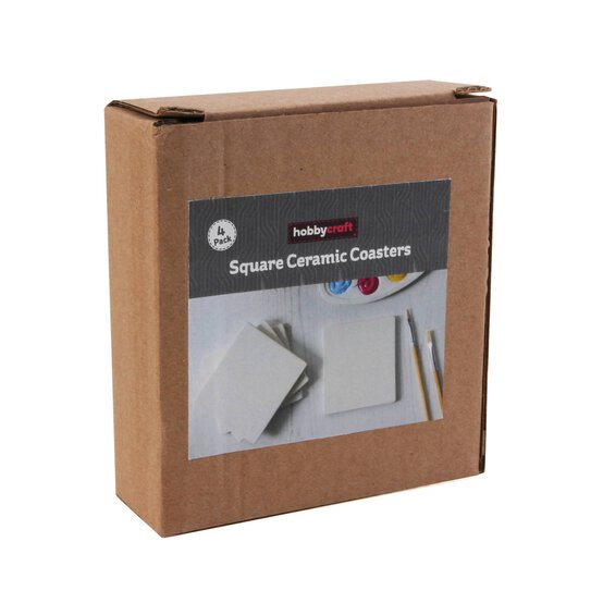 Unglazed Ceramic Coasters 4 Pack image number 5