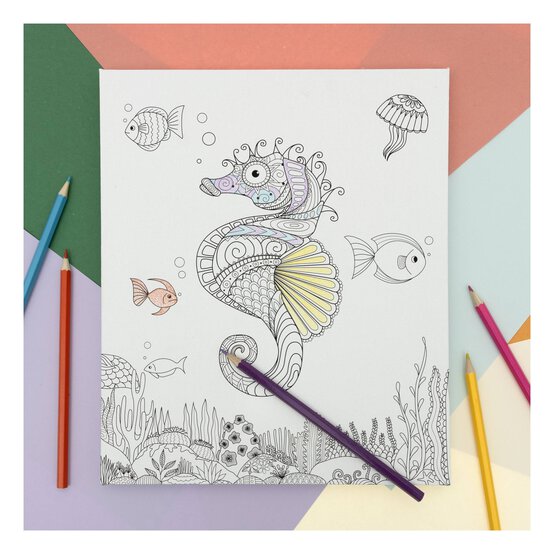 Seahorse Colour-in Canvas image number 2