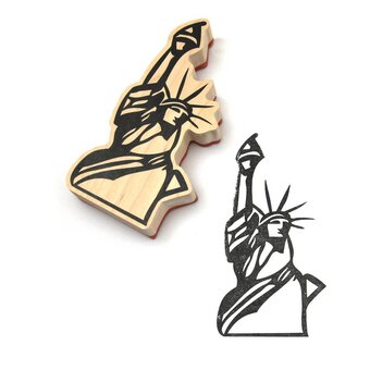 Statue of Liberty Wooden Stamp 12.7cm x 6.7cm