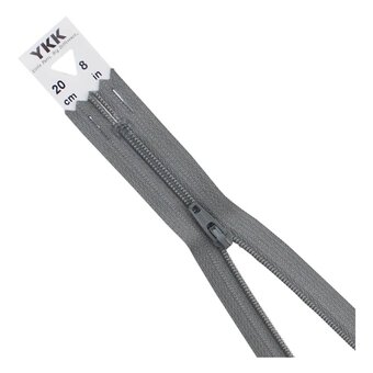 YKK Light Grey Dress and Skirt Zip 20cm