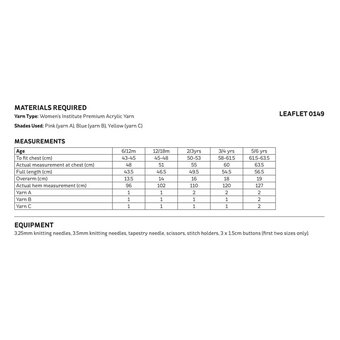 Knitcraft Kids' Striped Dress Pattern 0149