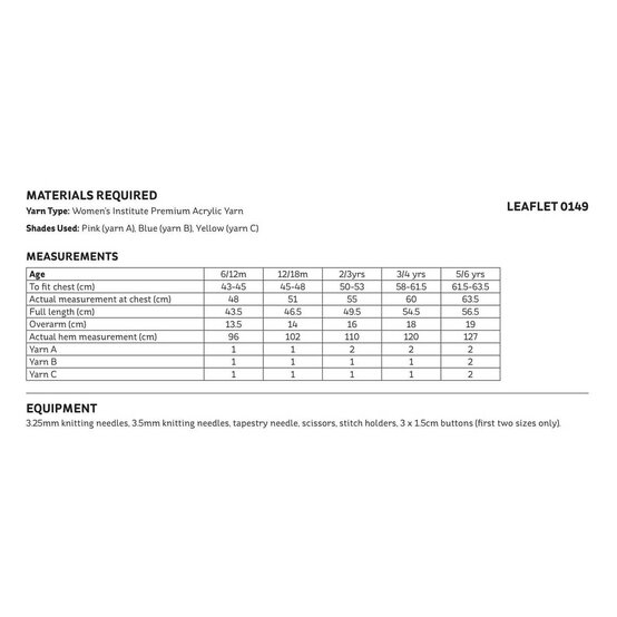 Knitcraft Kids' Striped Dress Pattern 0149 image number 2