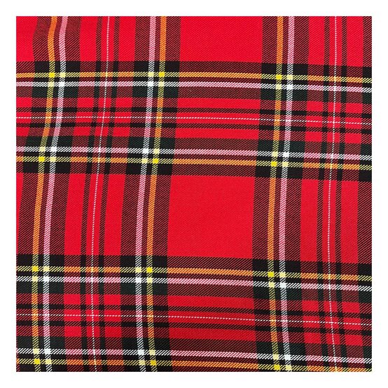 Red and Yellow Poly Viscose Tartan Fabric by the Metre image number 2