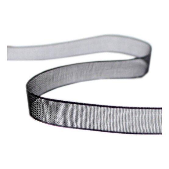 Black Organdie Ribbon 6mm x 8m image number 1