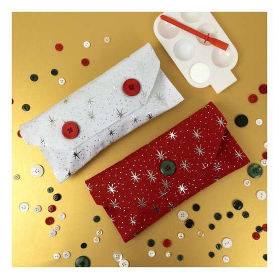 Red Glitter Star Felt Sheet A4 image number 2