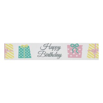 Pink Happy Birthday Satin Ribbon 19mm x 4m