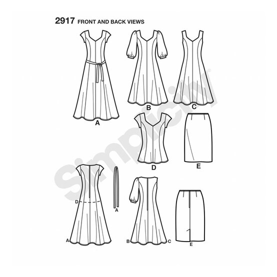 Simplicity Women&rsquo;s Dress Sewing Pattern 2917 (20-28) image number 2