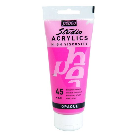 Pebeo Vivid Pink Studio Acrylic Paint 100ml image number 1