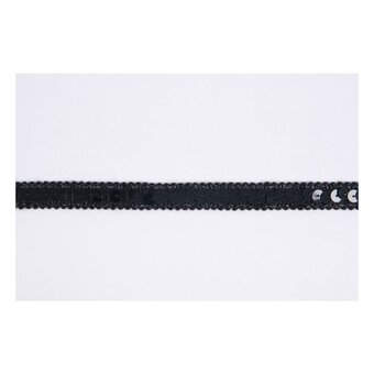 Black Metallic-Edged Sequin Trim by the Metre