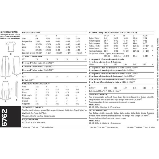 New Look Women's Separates Sewing Pattern 6762 image number 3