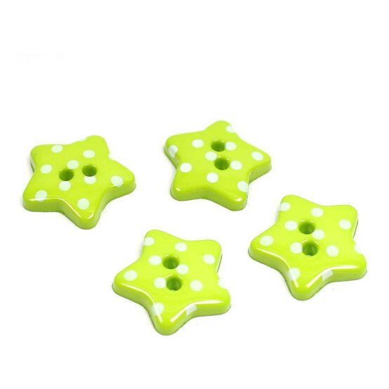 Hemline Green Novetly Star Button 4 Pack image number 1