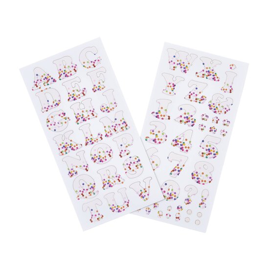 Confetti Alphabet Chipboard Stickers 59 Pieces image number 1
