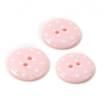 Hemline Pink Novelty Spotty Button 3 Pack