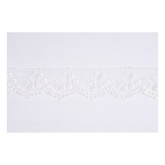 Cream Rayon Embroidery on Tulle Lace Trim by the Metre