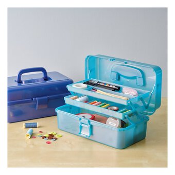 Teal Metallic Caddy 33cm x 20cm x 15cm