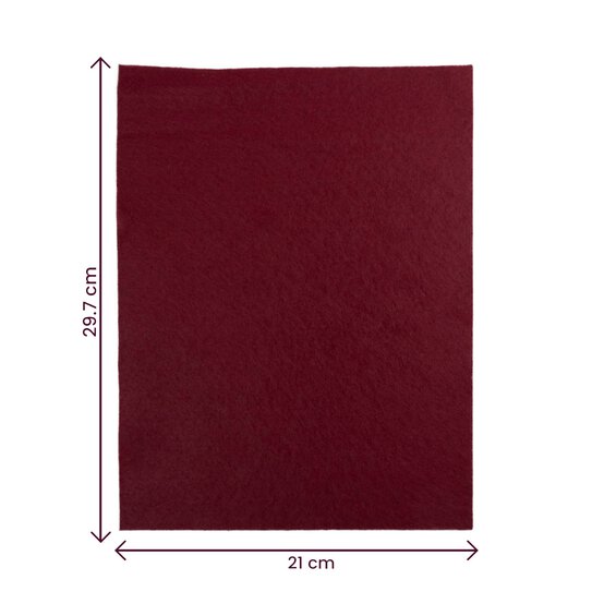 Cranberry Polyester Felt Sheet A4 image number 4
