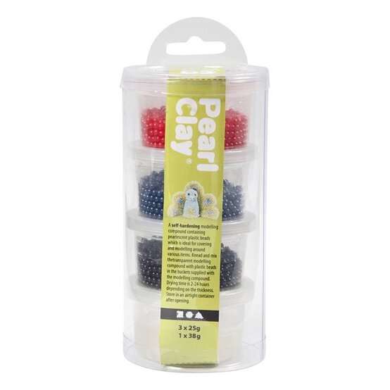 Blue Red and Black Pearl Clay 25g 3 Pack image number 1