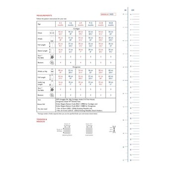 Sirdar Snuggly DK Cardigan and Dungarees Pattern 5433