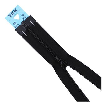 YKK Black Nylon Open End Zip 46cm