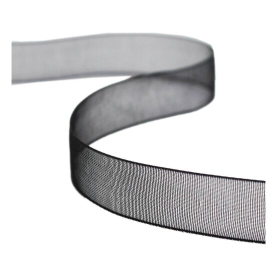 Black Organdie Ribbon 12mm x 6m image number 1