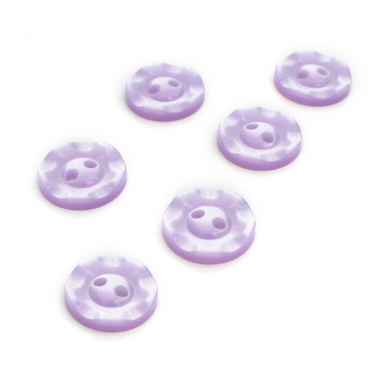 Hemline Lilac Basic Scalloped Edge Button 6 Pack image number 1