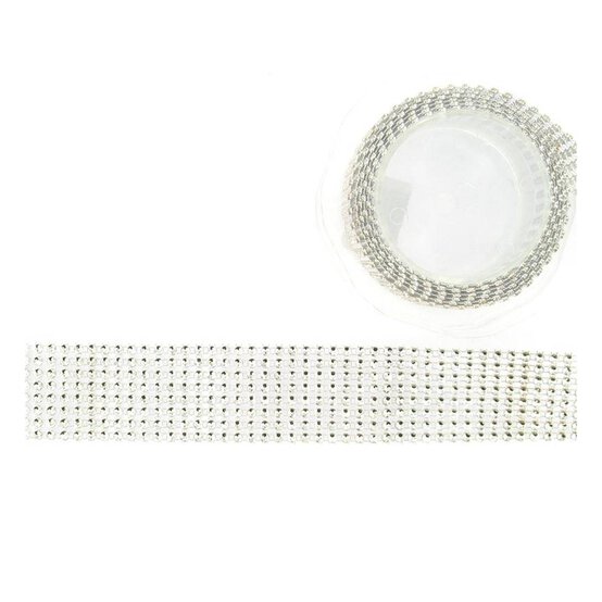 Diamante Effect Mesh Band 8 Rows 1.5m image number 1