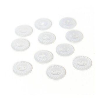 Hemline White Basic Cut Edge Button 11 Pack