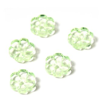 Hemline Emerald Novelty Flower Button 5 Pack