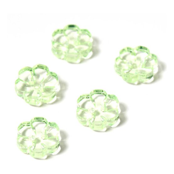 Hemline Emerald Novelty Flower Button 5 Pack image number 1
