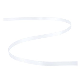 White Double-Faced Satin Ribbon 6mm x 5m