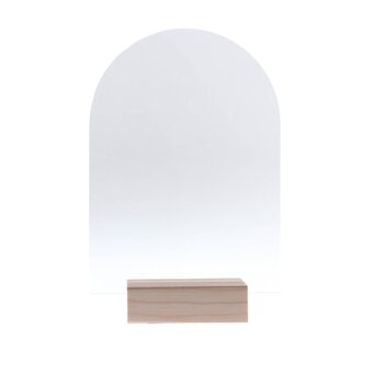 Clear Arch Acrylic Table Sign 20cm