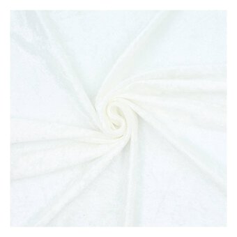 Cream Crushed Velour Fabric by the Metre