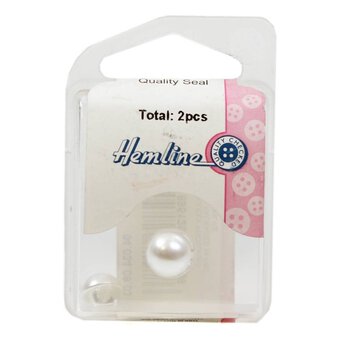 Hemline Cream Basic Pearl Effect Button 2 Pack