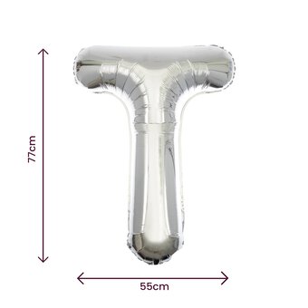 Extra Large Silver Foil Letter T Balloon
