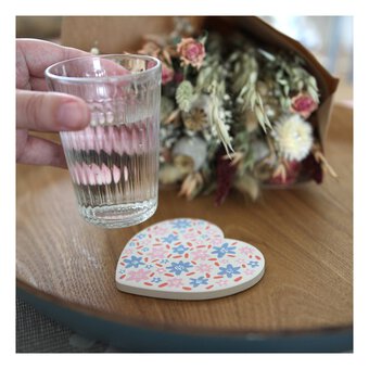 Unglazed Ceramic Heart Coasters 4 Pack