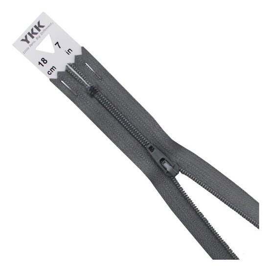 YKK Light Grey Dress and Skirt Zip 18cm image number 1