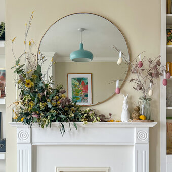 How to Make a DIY Easter Mantel Display