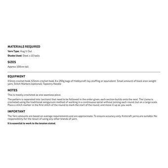 Knitcraft Hugo the Llama Digital Pattern 0051