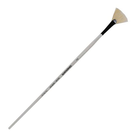 Daler-Rowney Long Handle Bristle Fan Graduate Brush Size 2 White image number 1