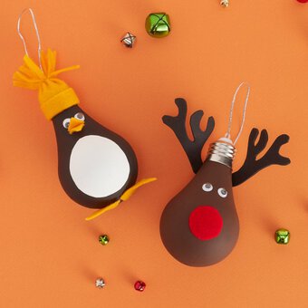 How to Make Christmas Character Lightbulbs