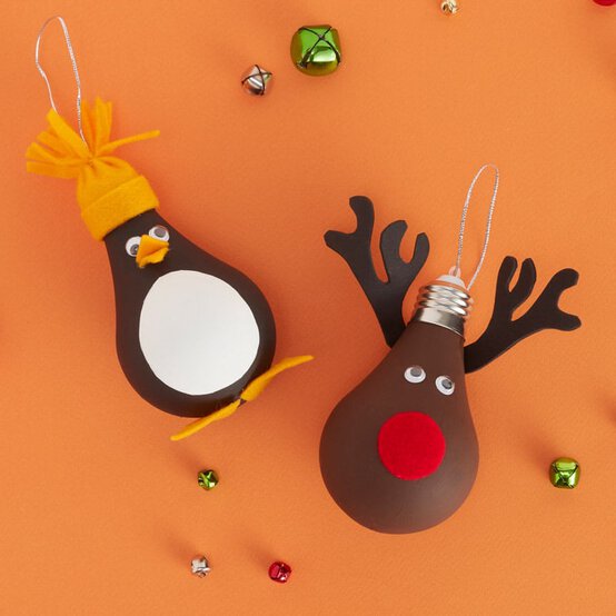 How to Make Christmas Character Lightbulbs image number 1