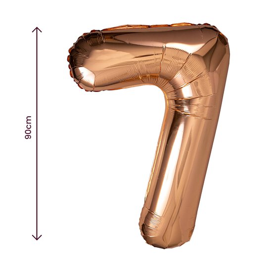Extra Large Rose Gold Foil Number 7 Balloon image number 2