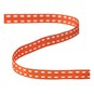 Hot Orange Grosgrain Running Stitch Ribbon 6mm x 5m image number 2