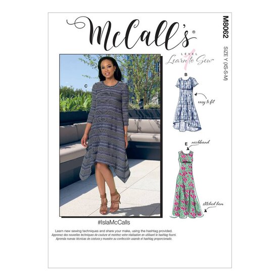 McCall&rsquo;s Women's Dress Sewing Pattern L-XXL M8062 image number 1