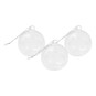 Round Flat Fillable Glass Bauble 8cm 3 Pack image number 1