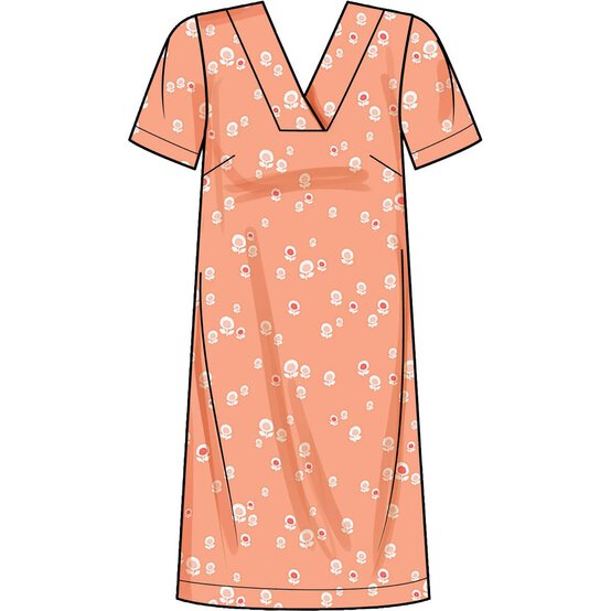 Simplicity V-Neck Shift Dress Sewing Pattern S9262 (16-24) image number 4