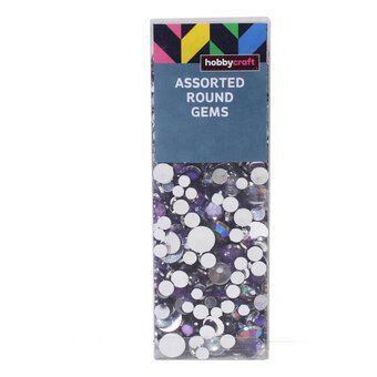 Purple Assorted Round Gems 90g