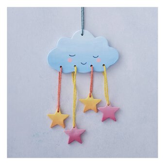 Unglazed Ceramic Cloud and Stars Decoration 14cm