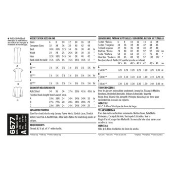 New Look Women's Knit Top Sewing Pattern 6577